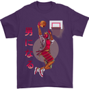 Samurai Basketball Player Mens T-Shirt Cotton Gildan Purple
