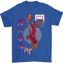 Samurai Basketball Player Mens T-Shirt Cotton Gildan Royal Blue