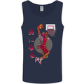 Samurai Basketball Player Mens Vest Tank Top Navy Blue