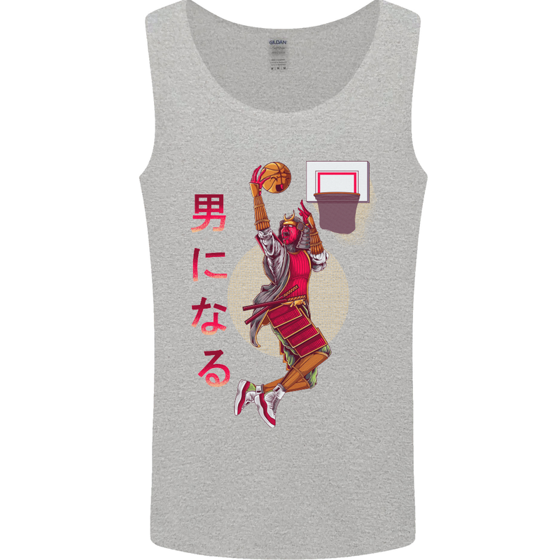 Samurai Basketball Player Mens Vest Tank Top Sports Grey
