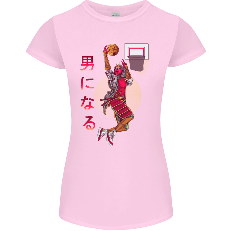 Samurai Basketball Player Womens Petite Cut T-Shirt Light Pink