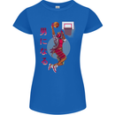 Samurai Basketball Player Womens Petite Cut T-Shirt Royal Blue