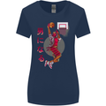Samurai Basketball Player Womens Wider Cut T-Shirt Navy Blue