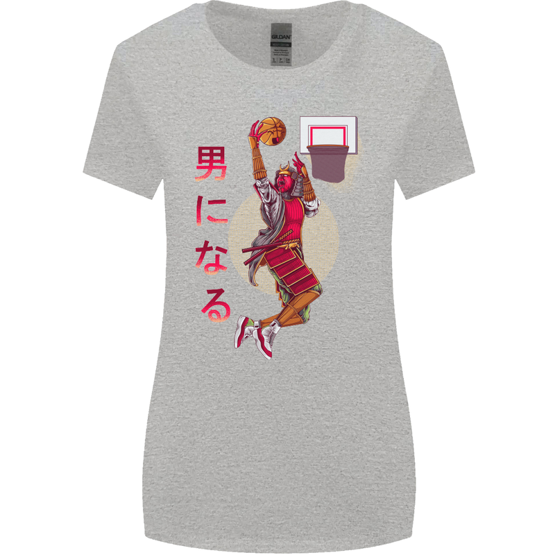 Samurai Basketball Player Womens Wider Cut T-Shirt Sports Grey