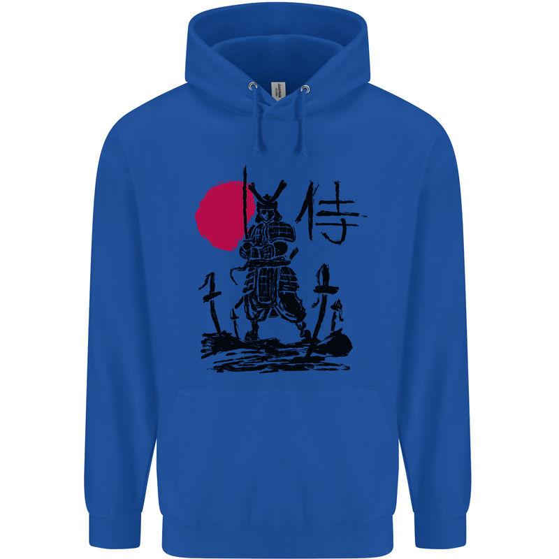 Samurai Battle MMA Kenjutsu Kendo Iaido Mens 80% Cotton Hoodie Royal Blue