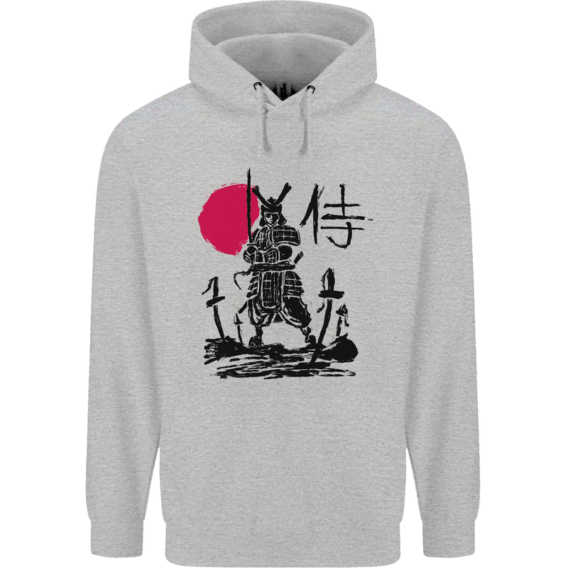 Samurai Battle MMA Kenjutsu Kendo Iaido Mens 80% Cotton Hoodie Sports Grey