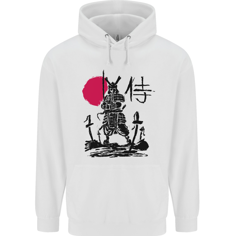 Samurai Battle MMA Kenjutsu Kendo Iaido Mens 80% Cotton Hoodie White