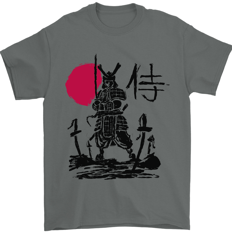 Samurai Battle MMA Kenjutsu Kendo Iaido Mens T-Shirt 100% Cotton Charcoal