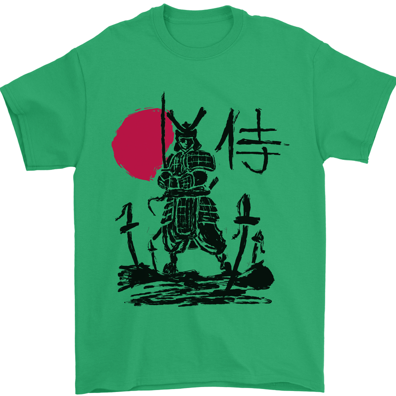 Samurai Battle MMA Kenjutsu Kendo Iaido Mens T-Shirt 100% Cotton Irish Green