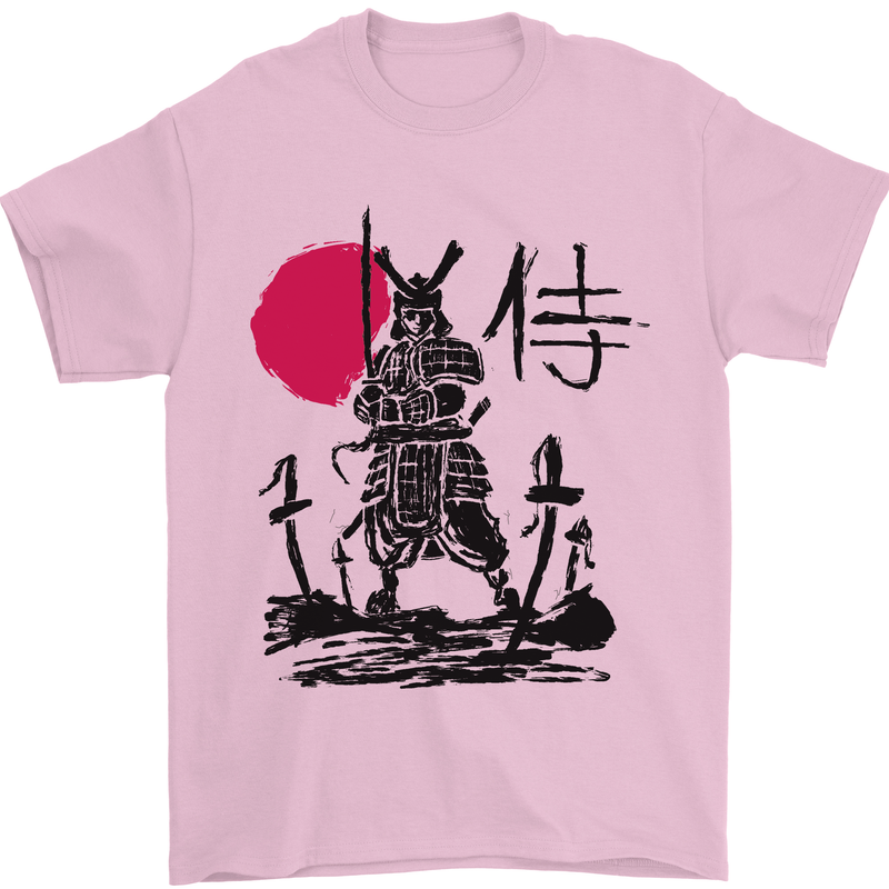 Samurai Battle MMA Kenjutsu Kendo Iaido Mens T-Shirt 100% Cotton Light Pink