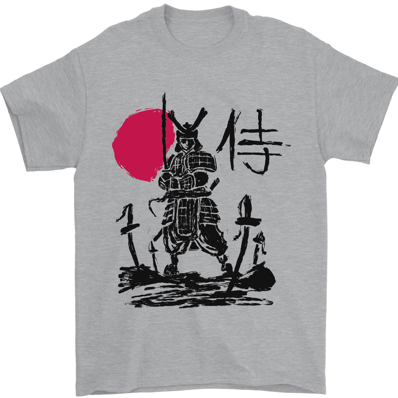 Samurai Battle MMA Kenjutsu Kendo Iaido Mens T-Shirt 100% Cotton Sports Grey