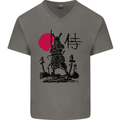 Samurai Battle MMA Kenjutsu Kendo Iaido Mens V-Neck Cotton T-Shirt Charcoal