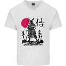 Samurai Battle MMA Kenjutsu Kendo Iaido Mens V-Neck Cotton T-Shirt White