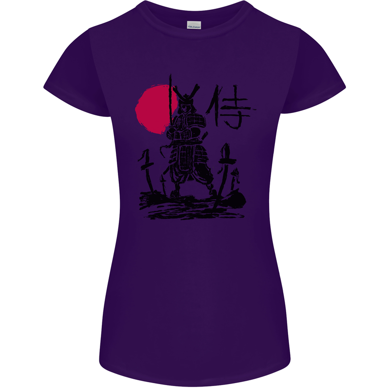 Samurai Battle MMA Kenjutsu Kendo Iaido Womens Petite Cut T-Shirt Purple