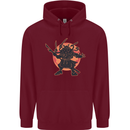 Samurai Cthulhu Kraken Childrens Kids Hoodie Maroon