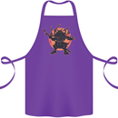 Samurai Cthulhu Kraken Cotton Apron 100% Organic Purple