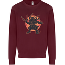 Samurai Cthulhu Kraken Kids Sweatshirt Jumper Maroon