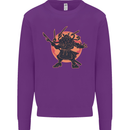 Samurai Cthulhu Kraken Kids Sweatshirt Jumper Purple