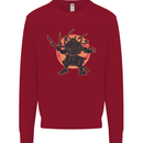 Samurai Cthulhu Kraken Kids Sweatshirt Jumper Red