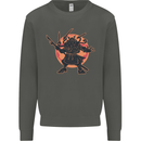 Samurai Cthulhu Kraken Kids Sweatshirt Jumper Storm Grey