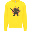 Samurai Cthulhu Kraken Kids Sweatshirt Jumper Yellow