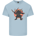 Samurai Cthulhu Kraken Kids T-Shirt Childrens Light Blue