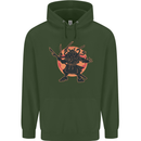 Samurai Cthulhu Kraken Mens 80% Cotton Hoodie Forest Green