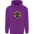 Samurai Cthulhu Kraken Mens 80% Cotton Hoodie Purple