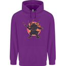 Samurai Cthulhu Kraken Mens 80% Cotton Hoodie Purple
