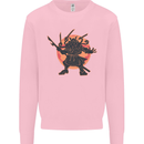 Samurai Cthulhu Kraken Mens Sweatshirt Jumper Light Pink