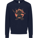 Samurai Cthulhu Kraken Mens Sweatshirt Jumper Navy Blue