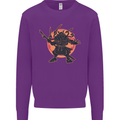 Samurai Cthulhu Kraken Mens Sweatshirt Jumper Purple