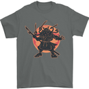 Samurai Cthulhu Kraken Mens T-Shirt Cotton Gildan Charcoal