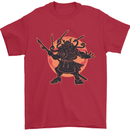 Samurai Cthulhu Kraken Mens T-Shirt Cotton Gildan Red