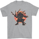 Samurai Cthulhu Kraken Mens T-Shirt Cotton Gildan Sports Grey