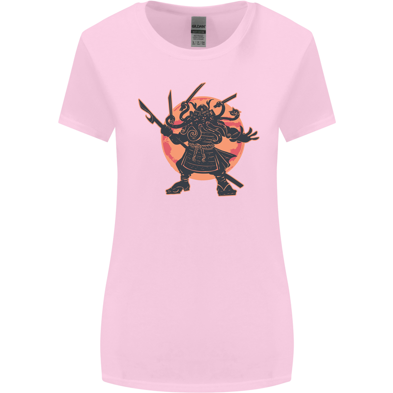 Samurai Cthulhu Kraken Womens Wider Cut T-Shirt Light Pink