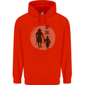 Samurai Dad Son Fathers Day MMA Martial Arts Childrens Kids Hoodie Bright Red