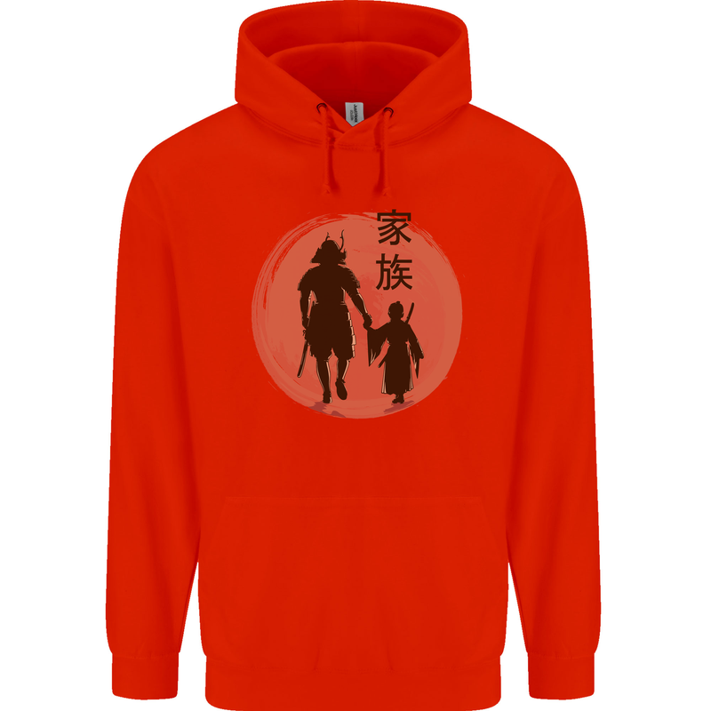 Samurai Dad Son Fathers Day MMA Martial Arts Childrens Kids Hoodie Bright Red