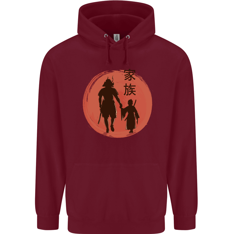 Samurai Dad Son Fathers Day MMA Martial Arts Childrens Kids Hoodie Maroon