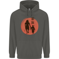 Samurai Dad Son Fathers Day MMA Martial Arts Childrens Kids Hoodie Storm Grey