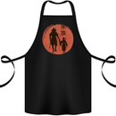 Samurai Dad Son Fathers Day MMA Martial Arts Cotton Apron 100% Organic Black