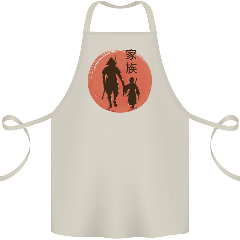 Samurai Dad Son Fathers Day MMA Martial Arts Cotton Apron 100% Organic Natural