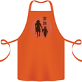 Samurai Dad Son Fathers Day MMA Martial Arts Cotton Apron 100% Organic Orange