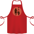 Samurai Dad Son Fathers Day MMA Martial Arts Cotton Apron 100% Organic Red