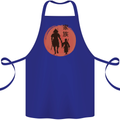 Samurai Dad Son Fathers Day MMA Martial Arts Cotton Apron 100% Organic Royal Blue