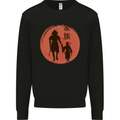 Samurai Dad Son Fathers Day MMA Martial Arts Kids Sweatshirt Jumper Black
