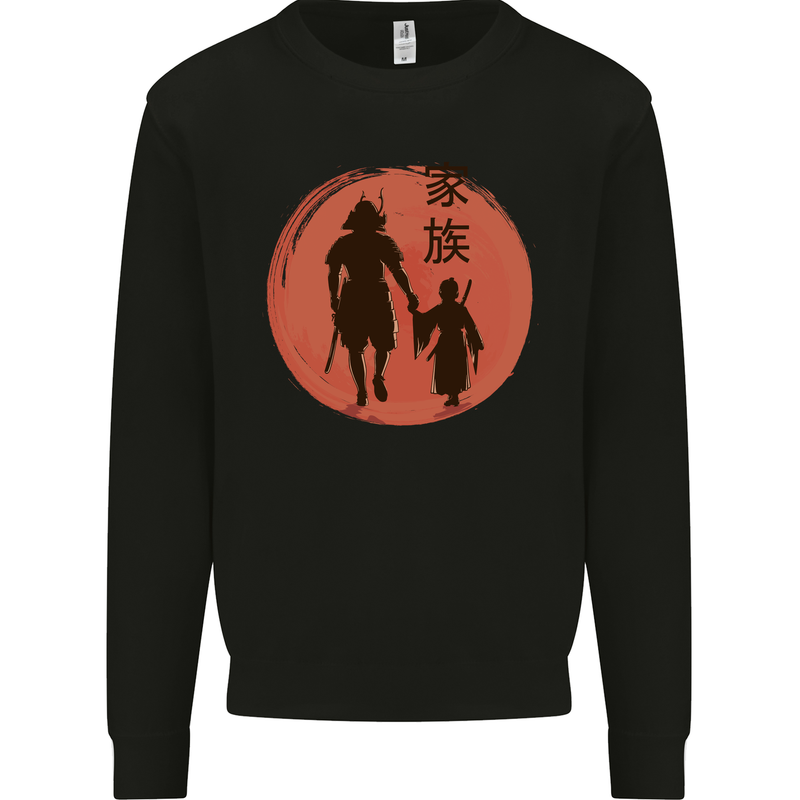 Samurai Dad Son Fathers Day MMA Martial Arts Kids Sweatshirt Jumper Black