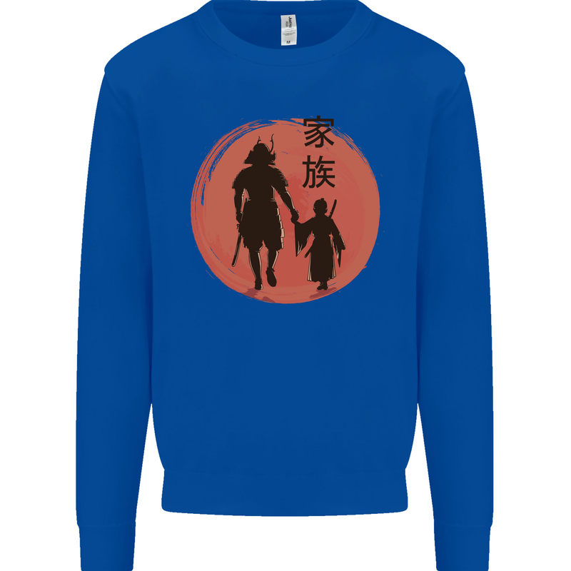 Samurai Dad Son Fathers Day MMA Martial Arts Kids Sweatshirt Jumper Royal Blue
