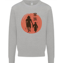 Samurai Dad Son Fathers Day MMA Martial Arts Kids Sweatshirt Jumper Sports Grey