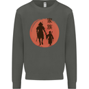 Samurai Dad Son Fathers Day MMA Martial Arts Kids Sweatshirt Jumper Storm Grey